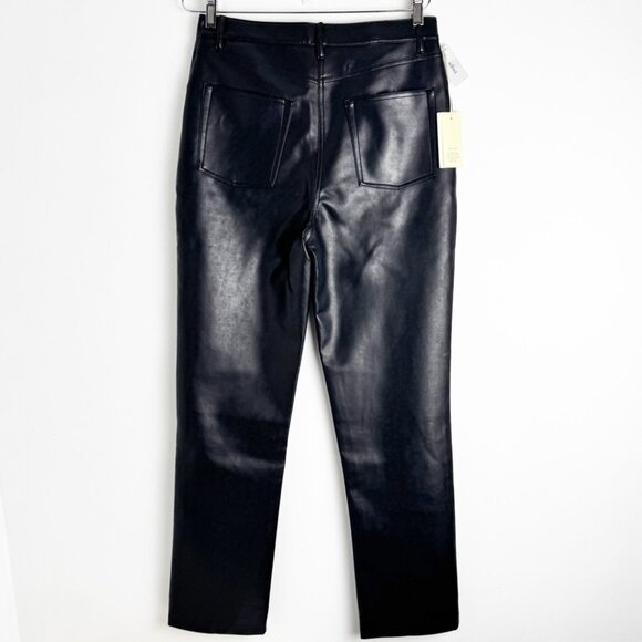 NWT Aritzia Wilfred Melina Pant in Japanese vegan leather black size 12 - Picture 5 of 10